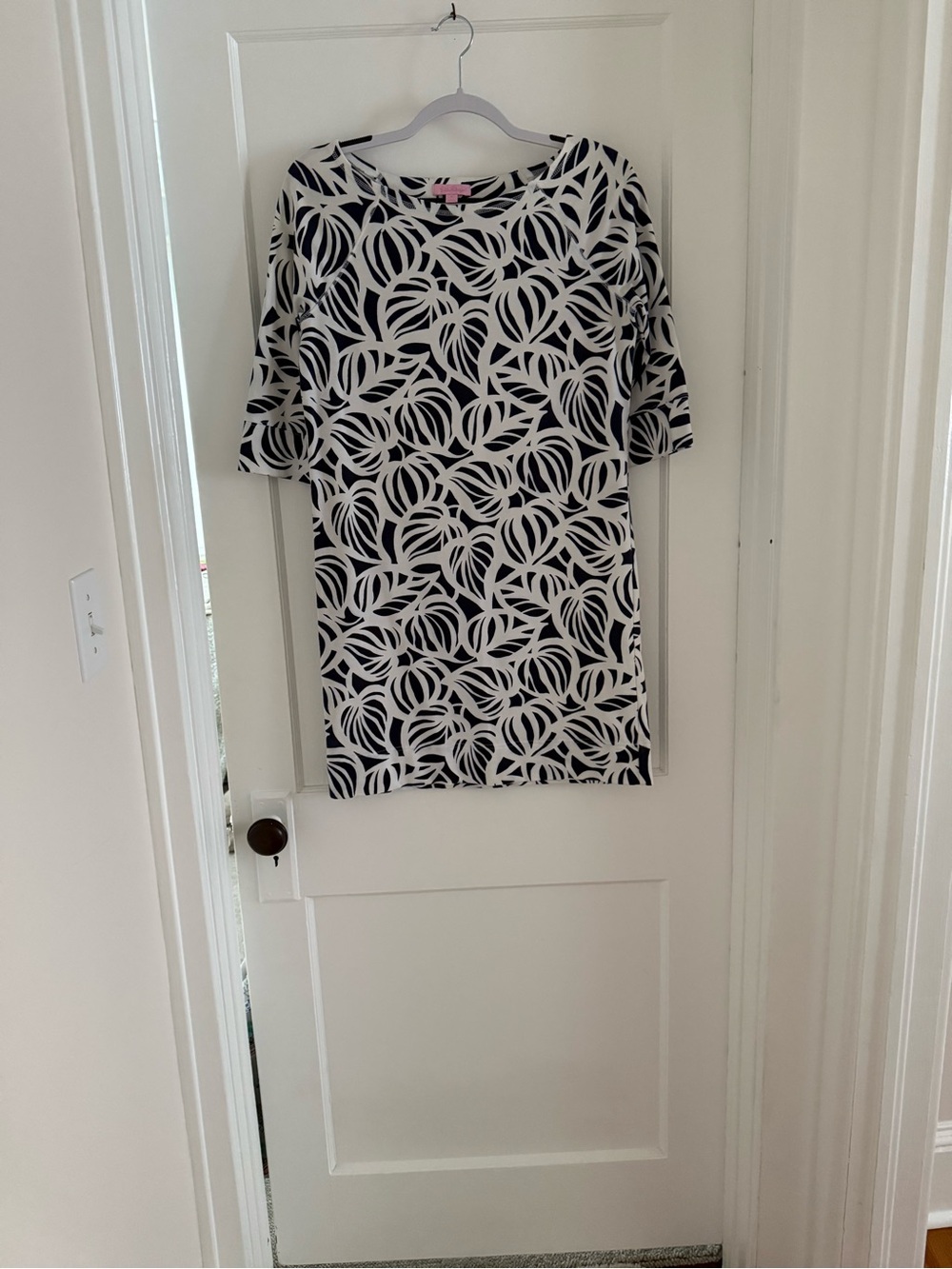 Lilly Pulizter Navy & White Patterned Women's Dress